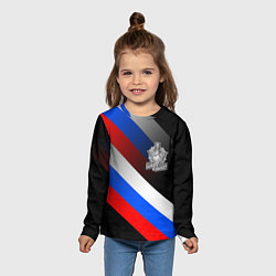 Лонгслив детский Пограничные войска - флаг РФ, цвет: 3D-принт — фото 2