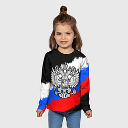 Лонгслив детский Триколор - герб РФ, цвет: 3D-принт — фото 2