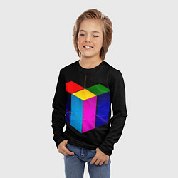 Лонгслив детский Многосторонний цветной куб, цвет: 3D-принт — фото 2