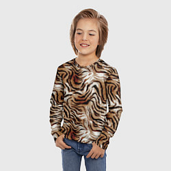 Лонгслив детский Меховая шкура тигра, цвет: 3D-принт — фото 2