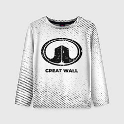 Лонгслив детский Great Wall с потертостями на светлом фоне, цвет: 3D-принт