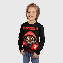 Лонгслив детский Boxing tiger, цвет: 3D-принт — фото 2