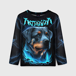 Лонгслив детский Rottweiler and lightnings, цвет: 3D-принт