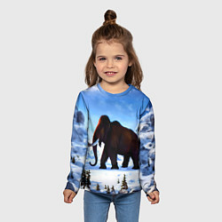 Лонгслив детский Мамонт ледникового периода, цвет: 3D-принт — фото 2