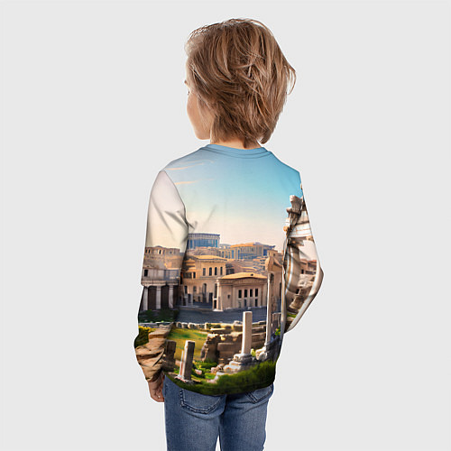 Детский лонгслив Руины Рима / 3D-принт – фото 4
