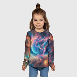 Лонгслив детский Космические узоры необычные, цвет: 3D-принт — фото 2