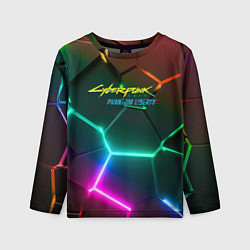 Лонгслив детский Cyberpunk 2077 phantom liberty logo neon, цвет: 3D-принт