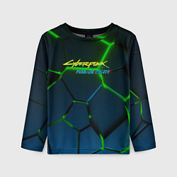 Лонгслив детский Cyberpunk 2077 phantom liberty green neon, цвет: 3D-принт