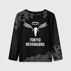 Лонгслив детский Tokyo Revengers glitch на темном фоне, цвет: 3D-принт