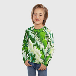 Лонгслив детский Зеленые штрихи, цвет: 3D-принт — фото 2