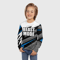 Лонгслив детский Beast mode - blue sport, цвет: 3D-принт — фото 2
