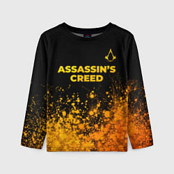 Лонгслив детский Assassins Creed - gold gradient: символ сверху, цвет: 3D-принт