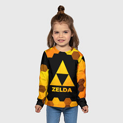Лонгслив детский Zelda - gold gradient, цвет: 3D-принт — фото 2