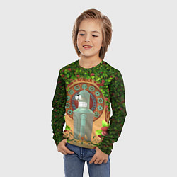 Лонгслив детский Futurama: Бендер в стиле ар-нуво, цвет: 3D-принт — фото 2