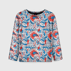 Лонгслив детский Русские узоры, цвет: 3D-принт