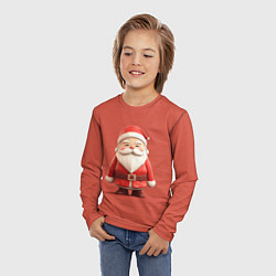 Лонгслив детский Пластилиновый Дед Мороз, цвет: 3D-принт — фото 2