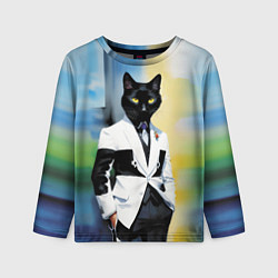 Лонгслив детский Cat fashionista - neural network - pop art, цвет: 3D-принт