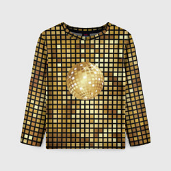 Лонгслив детский Золотой диско шар и золотая мозаика, цвет: 3D-принт