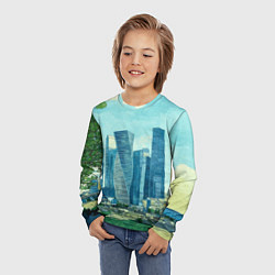 Лонгслив детский Москва-сити Ван Гог, цвет: 3D-принт — фото 2