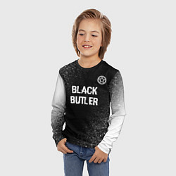 Лонгслив детский Black Butler glitch на темном фоне: символ сверху, цвет: 3D-принт — фото 2