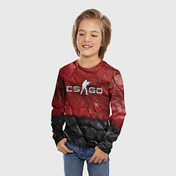 Лонгслив детский CS GO red black texture, цвет: 3D-принт — фото 2