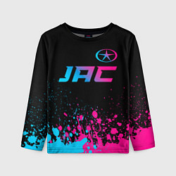 Лонгслив детский JAC - neon gradient: символ сверху, цвет: 3D-принт