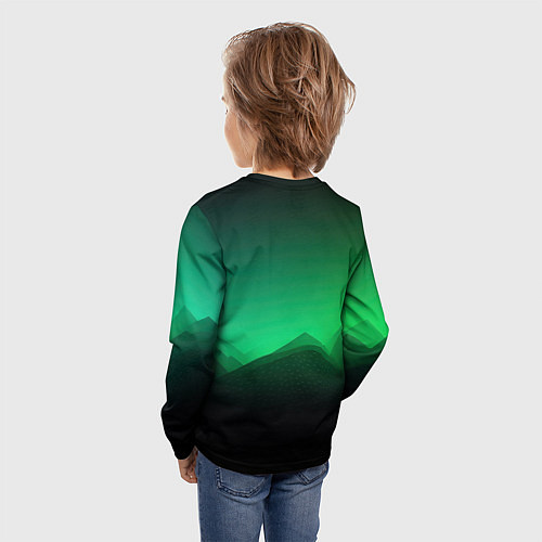 Детский лонгслив CS GO green black background / 3D-принт – фото 4