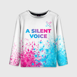 Лонгслив детский A Silent Voice neon gradient style: символ сверху, цвет: 3D-принт