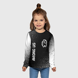 Лонгслив детский Among Us glitch на темном фоне: надпись, символ, цвет: 3D-принт — фото 2