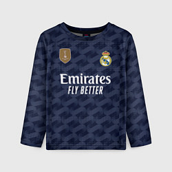 Лонгслив детский Винисиус Жуниор Реал Мадрид форма 2324 гостевая, цвет: 3D-принт