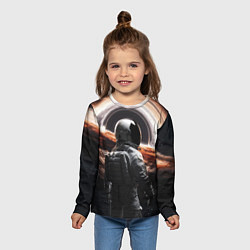 Лонгслив детский Черная дыра - космонавт, цвет: 3D-принт — фото 2