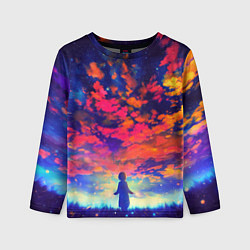 Детский лонгслив Anime girl sky