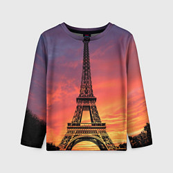 Лонгслив детский Эйфелева башня - закат, цвет: 3D-принт