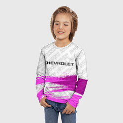 Лонгслив детский Chevrolet pro racing: символ сверху, цвет: 3D-принт — фото 2
