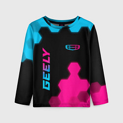 Лонгслив детский Geely - neon gradient: надпись, символ, цвет: 3D-принт