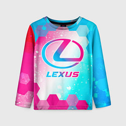 Лонгслив детский Lexus neon gradient style, цвет: 3D-принт