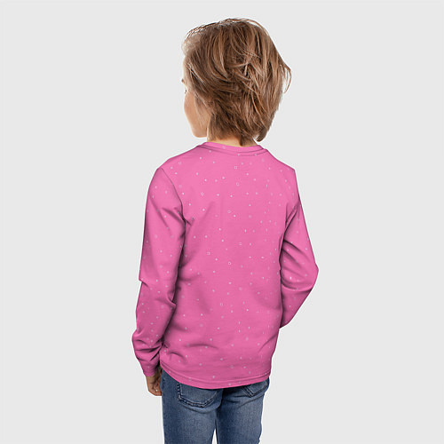 Детский лонгслив Нежный розовый кружочки / 3D-принт – фото 4
