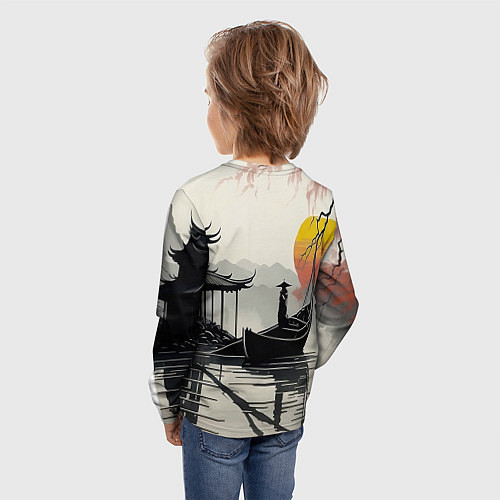 Детский лонгслив Красота Японии / 3D-принт – фото 4