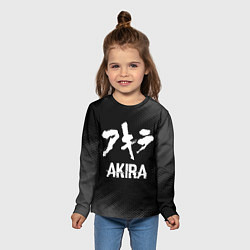 Лонгслив детский Akira glitch на темном фоне, цвет: 3D-принт — фото 2