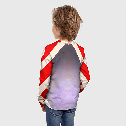 Детский лонгслив Девушка блондинка в спортивном костюме / 3D-принт – фото 4