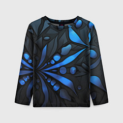 Лонгслив детский Black blue elements, цвет: 3D-принт