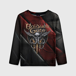 Лонгслив детский Baldurs Gate 3 logo dark, цвет: 3D-принт