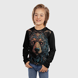 Лонгслив детский Медведь из узоров, цвет: 3D-принт — фото 2