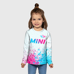 Лонгслив детский Mini neon gradient style: символ сверху, цвет: 3D-принт — фото 2