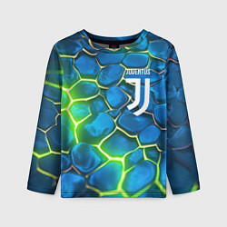 Детский лонгслив Juventus blue green neon