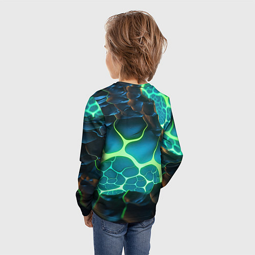 Детский лонгслив CSGO разлом неоновых плит / 3D-принт – фото 4