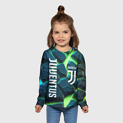 Лонгслив детский Juventus green neon, цвет: 3D-принт — фото 2