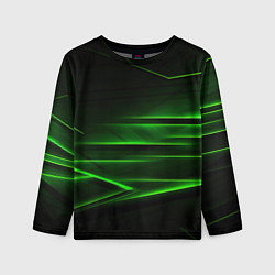 Лонгслив детский Green lines abstract, цвет: 3D-принт