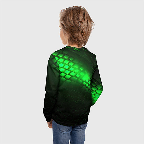 Детский лонгслив Juventus green logo neon / 3D-принт – фото 4