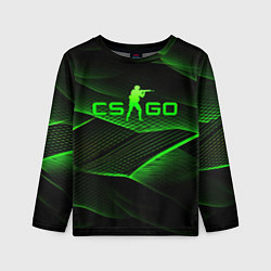 Детский лонгслив CSGO green abstract lines